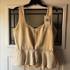 AYM Vintage Cream Peplum Top